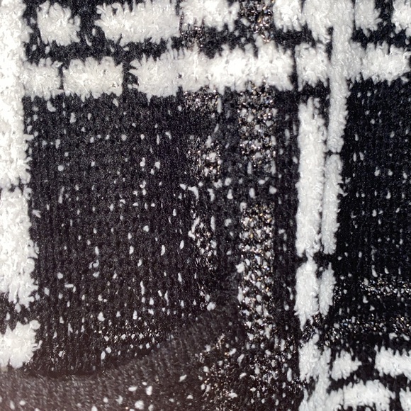 Nine West Black White Open Front Cardigan Coatigan - Picture 7 of 12